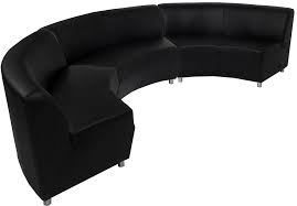 modular curved black leather sofa 180