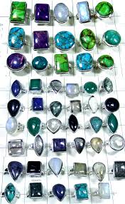 sterling silver rings and gemstone earrings