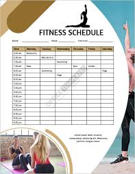 professional fitness schedule templates
