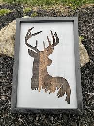 Wildlife Wall Art Deer Reclaimed Wood