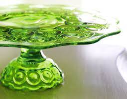 Chartreuse Green Vintage Glass Cake