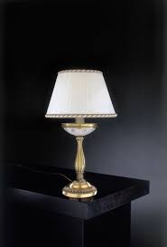 Brass Bedside Lamp With Frosted Cut
