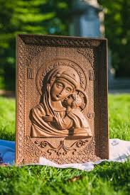 Virgin Mary Wooden Carved Religious