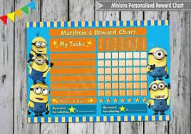 Details About Minions Personalised Reward Chart Minion Behaviour Chore Kids Activity Aust