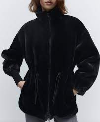 Faux Fur Jacket Short Teddy Coat Black