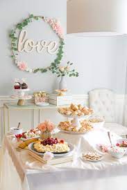 bridal shower food table display