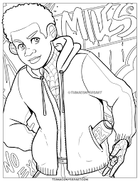 If you want to fill colors in spider man coloring miles morales pictures & you can make it more beautiful by filling your imaginative colors. Miles Morales Coloring Book Page Tiana Conyers Art Portfolio Shop