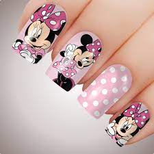 pink minnie mouse full cover nail decal