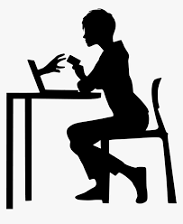 Standing, sitting, holding book, delight, success, at the computer boyko.pictures 1 Silhouette People On Computer Hd Png Download Kindpng