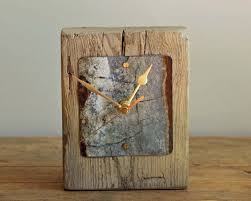 Driftwood Mantel Clock With Rusty Beach