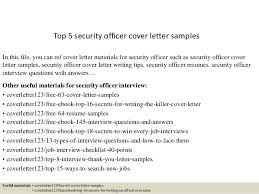 Top 5 Security Officer Cover Letter Samples