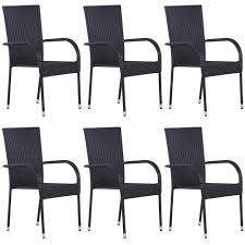 vidaxl stackable outdoor chairs 6 pcs