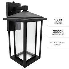 Black Led Outdoor Wall Lantern Sconce