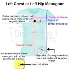 Chest And Hip Monogram Placement Machine Embroidery