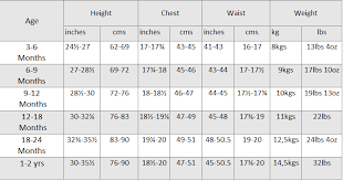 es and children clothes size guide