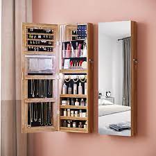 Mirror Jewelry Cabinet Led Wall Mounted