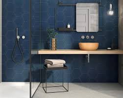 Blue Hexagon 198mm X 228mm Wall And