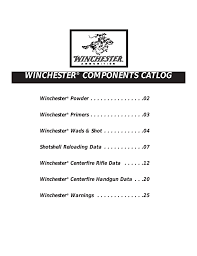 Winchester Components Catlog Manualzz Com