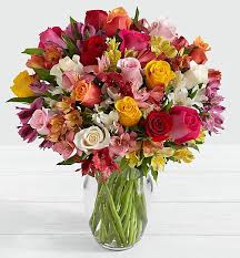 Букет из разноцветных роз и альстромерий | Flowers Valley