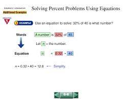 Ppt Solving Percent Problems Using
