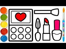 how to draw makeup set drawing basic