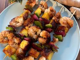 y pineapple glazed shrimp kebabs