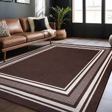 beverly rug 3 x 5 brown carmel bordered non slip indoor area rug