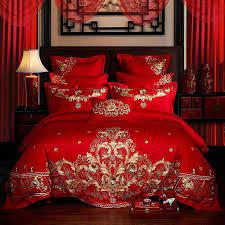 bedding sets luxury red wedding style