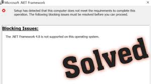 how to fix net framework 4 8 is not