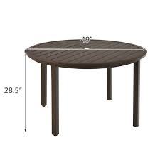 49 Inch Round Patio Dining Table Metal