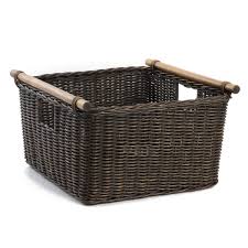 Wicker baskets, in particular, can work very well when paired with wooden shelves. Deep Pole Handle Wicker Storage Basket The Basket Lady In 2020 Wicker Baskets Storage Storage Baskets Shelf Baskets Storage