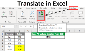 translate in excel how to translate