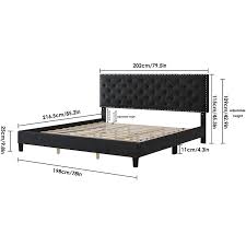 homfa king size bed modern upholstered