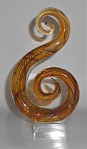 Murano Art Glass Amber Treble Clef
