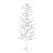 slim white artificial tree
