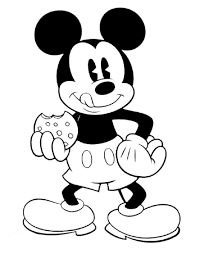 mickey mouse eating cookie coloring