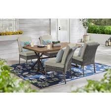 Hampton Bay Chasewood Brown Wicker Outdoor Patio Armless Dining Chair With Cushionguard Biscuit Cushions 2 Pack