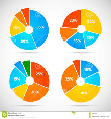 Pie Chart Icons Flat Stock Vector Illustration Of Diagrams