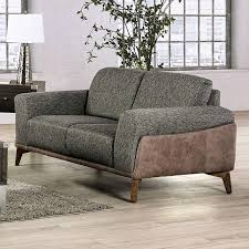 Mid Century Fabric Leatherette Sofa