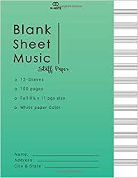 Blank Sheet Music Staff Paper Music Manuscript Paper Staff
