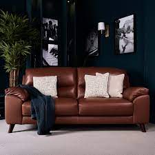 Woods Vegas 3 Seater Sofa Tan Leather