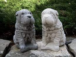 Shar Pei Dog Statue Concrete Dog