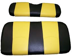 Yellow Striped Deluxe Golf Cart Seat Covers