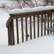 Image result for snow on a back porch railing