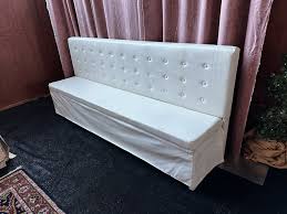 banquette sofa faux leather white