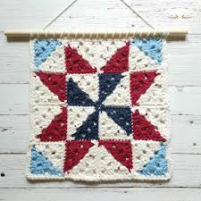 Quilt Square Inspired Crochet Wall