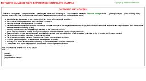 Network Manager Job Title Docs