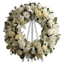 White Funeral Wreath In Miami Fl