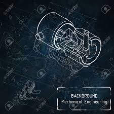 Mechanical Engineering Drawings On Blue Blackboard. Illustration Royalty  Free Cliparts, Vectors, And Stock Illustration. Image 56153630.