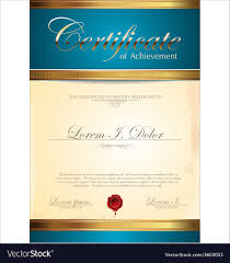 Blue And Gold Certificate Template